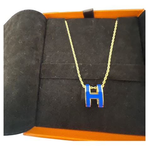 hermes pop h necklace blue|hermes h necklace on sale.